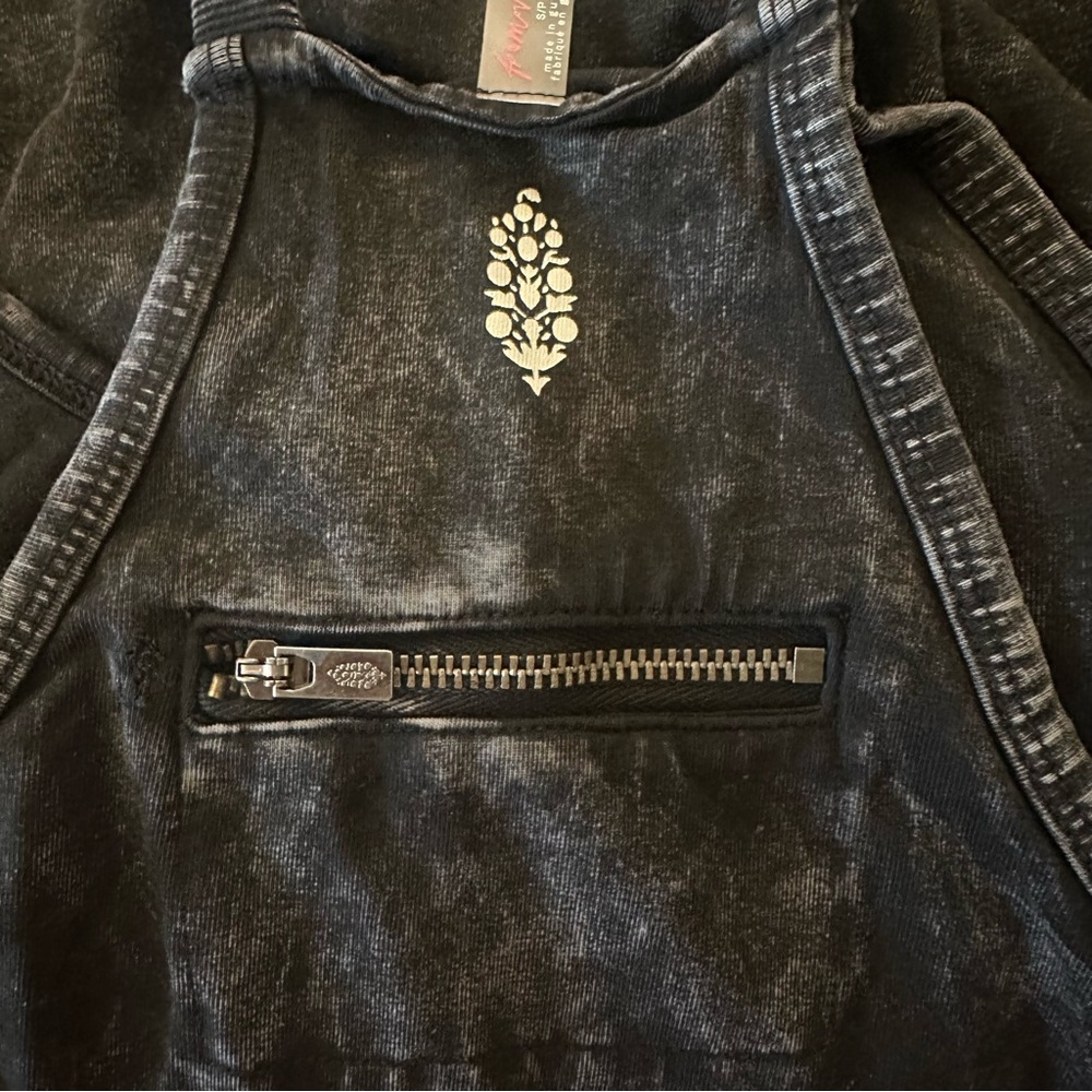 Free People Hot Shot Mini Dress in Acid Wash Black NWOT XS Small Medium - Picture 9 of 12